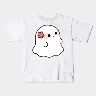 Ghost with flower pin Kids T-Shirt